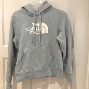 Small north face hoodie light blue